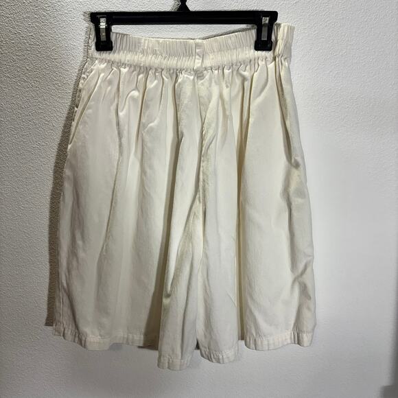 Vintage Jazmina Creations White Pleated High Waist Shorts M Cotton Retro - Picture 2 of 6